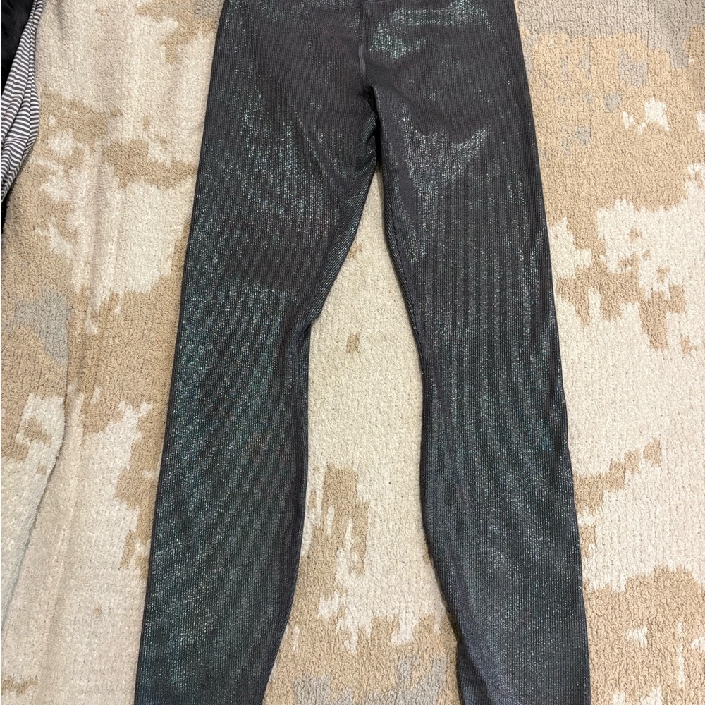 ALO Yoga Metallic Gray Leggings